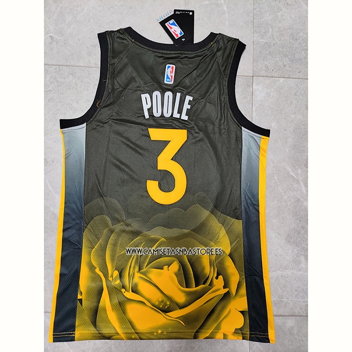 Jordan Poole NO 3 Camiseta Golden State Warriors Ciudad 2022-23 Negro